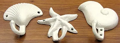Seashell & Starfish Hooks Set/3 0184J-11112