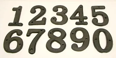 Solid Cast Iron Number 0 - 9 Set 10 0184J-13021