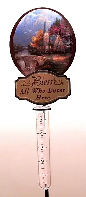 Thomas Kinkade Mountain Chapel Rain Gauge 0193-636218