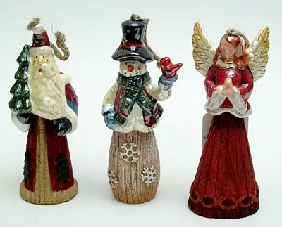 Set of 3 Ornaments Angel, Santa, Snowman 0197-244954