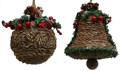 Jute-look Ball Ornament Set of Two 0197-250885