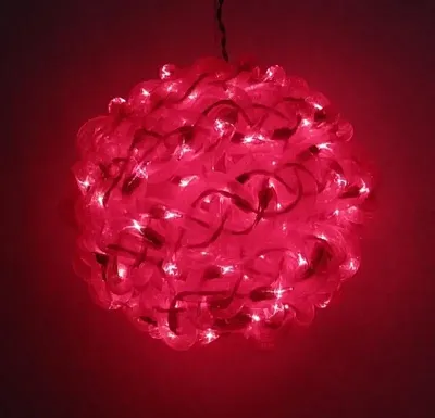 10&#039;&#039; Red Spun Tube Light Ball 1 Lights 0197-92709005