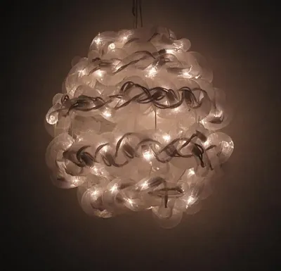 10'' White Spun Tube Light Ball 1 Lights 0197-92709007