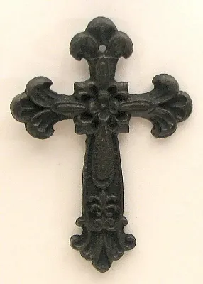 Fleur De Lis Wall Cross Cast Iron 021-52349