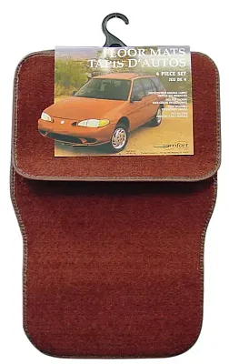 Barjan 0241079Rd Red Carpeted Value Mat 4/Set