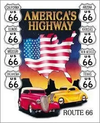 Tin Sign America&#039;s Highway 034-605