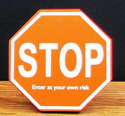 &quot;STOP&quot; Wood Cubical Sign 049-13540