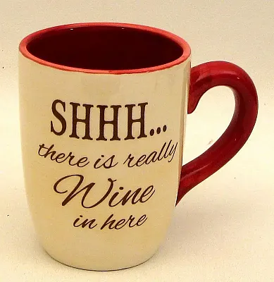 Coffee Mug &quot;SHHH.. There is Wine&quot; 049-15141D