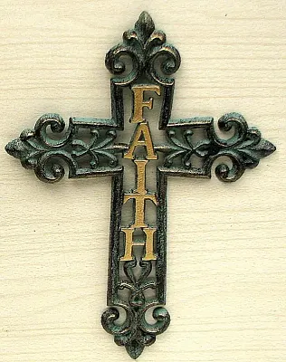 Cast Iron "Faith" Cross 049-15822