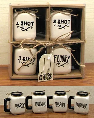 Ceramic Mason Jar Shot Glass Set 049-15890