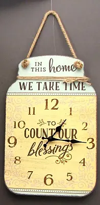 Tin Wall Clock "Count Our Blessings" 049-16640