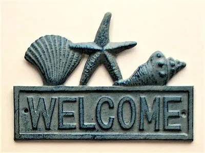 Cast Iron Welcome Sea Shells 049-17380