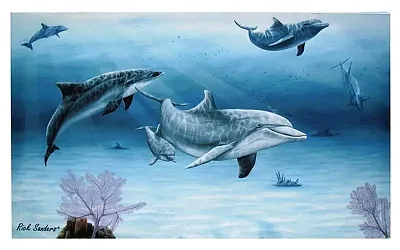 Dolphin Family Canvas Wall Plaque 049-30353