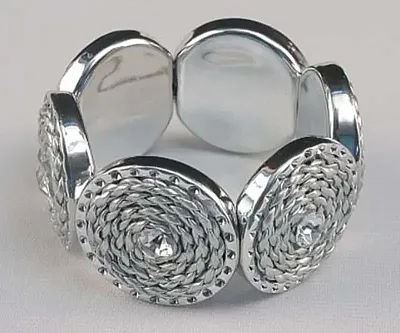 Silver Tone Stretch Bracelet 049-40335