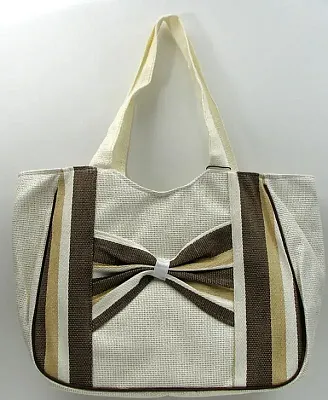 Brown Stripe Straw Bag 049-43068