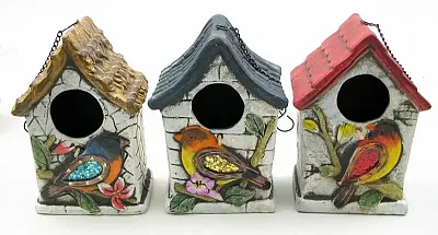 Terra cotta Bird House 3 assorted priced each. 049-62503