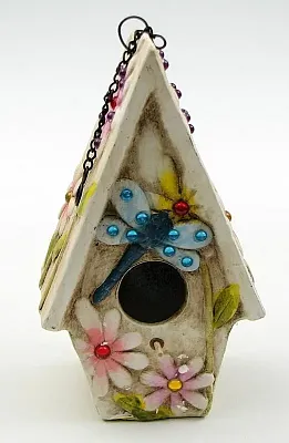 Stoneware Dragonfly Birdhouse 049-62545A