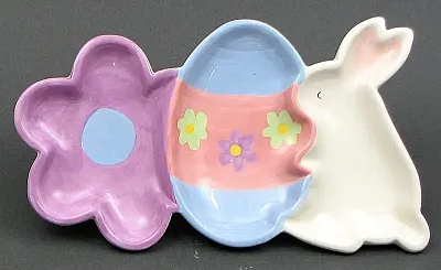 Ceramic Bunny Divided Tray 049-64904