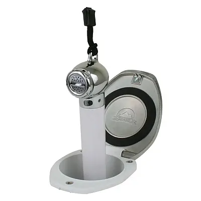 Scandvik White &amp; SS Recessed Transom Shower Handle/Hose - Vertical/Horizonta
