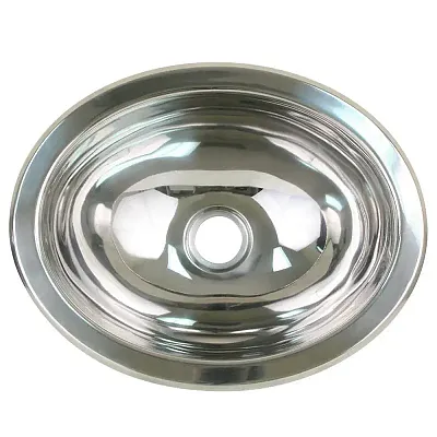 Scandvik Polished SS Oval Sink - 13.25&quot; x 10.5&quot;