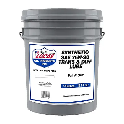 Lucas Oil Synthetic Sae 75W-90 Gear Oil - 5 Gallon