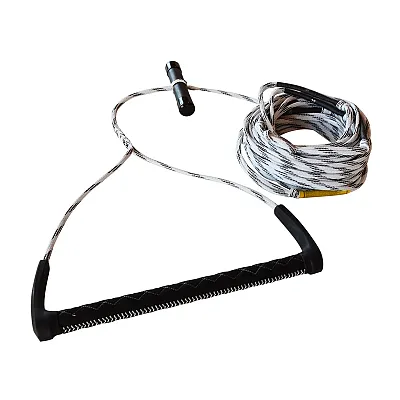 FATSAC 80' Wake Rope &amp; T-Bar Handle Combo - Black &amp; White