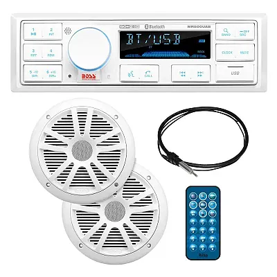 Boss Audio MCK500WB.6 Kit w/MR500UAB, 2 MR6W Speakers, MRANT10 Antenna, &amp; Wh