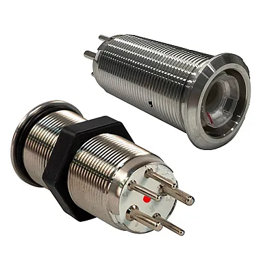Bluewater 19mm Inrush Push Button Switch Off/On - Blue/Red LED - Switch Body Onl