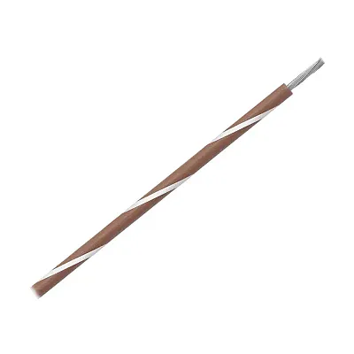 Pacer 16 AWG UL Striped Marine Wire - Brown w/White Stripe - 600 Voltage Rating