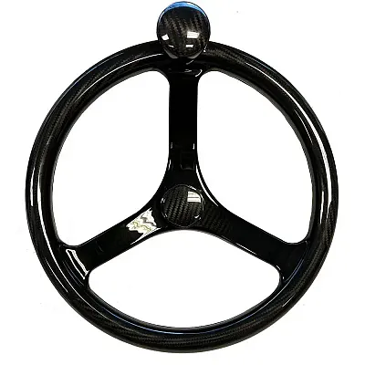 Schmitt Marine Carbon Fiber Primus Wheel w/Knob 13.5" w/Sanntoprene Finger Grip 
