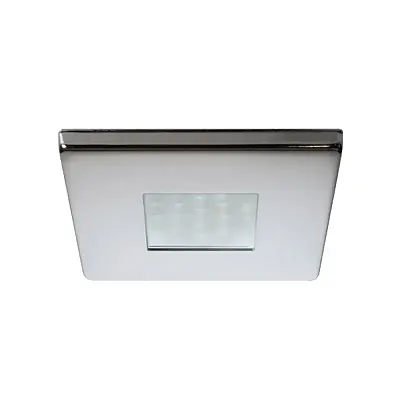 Quick Edwin C Downlight LED - 2W, IP66, Screw Mounted - Square Stainless Bezel, 