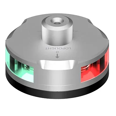 Lopolight Tri-Color Nav Light w/Windex Mount - 1NM - Light Silver Housing w/FB B