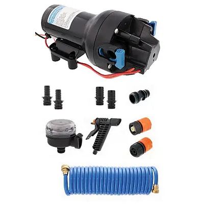 Jabsco HotShot HD5 Heavy Duty Washdown Pump Kit w/25&#039; HoseCoil - 12V - 5GPM - 70
