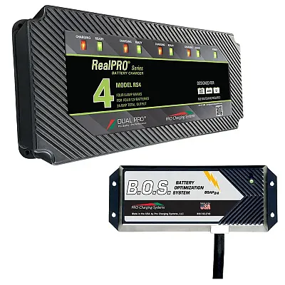 Dual Pro RS4 4 Bank Battery Charger w/3 Bank B.O.S.