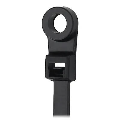 Pacer 8" Cable Tie w/Mounting Ring - Black - 50lb Tensile Strength - 2" Bundle D