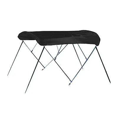 Carver 4 Bow 8&#039; Pontoon Bimini Top w/Boot - Black Acrylic