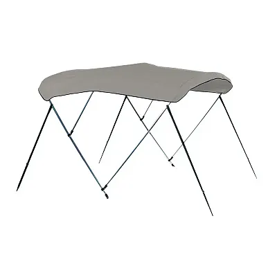 Carver 4 Bow 8&#039; Pontoon Bimini Top w/Boot - Cadet Grey Acrylic