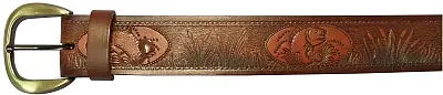 Barjan 10610170236 36 Inch Brown Embossed Fish Belt