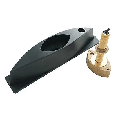 Echonautics Bronze Stem Thru-Hull CW Dual-Frequency Transducer w/Fairing Block -