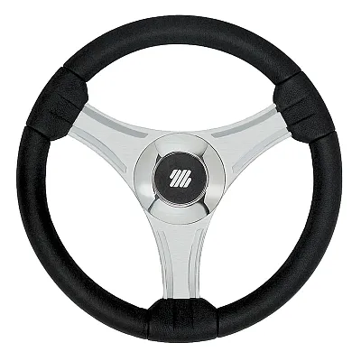 Uflex - Tavolara - 13.8" Black Polyurethane Steering Wheel w/Silver Spokes &amp;