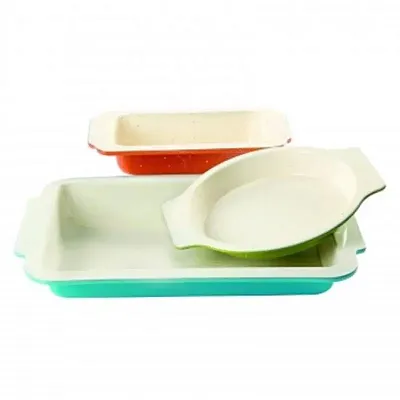 Gibson ColorSplash Imbue 3 Piece Carbon Steel Nonstick Bakeware Set in Assorted