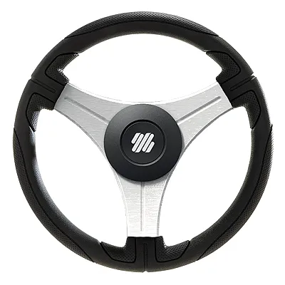 Uflex Ustica 13" Steering Wheel - Black - Polyurethane w/Silver Spokes &amp; X62