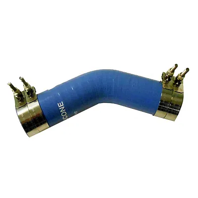 Trident Marine 2-1/2" ID 45&deg; Blue Silicone Molded Wet Exhaust Elbow w/4 T-Bo