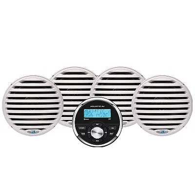 Aquatic AV Economy Gauge Stereo/Speakers Kit - White