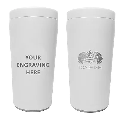 Toadfish Custom Engraved Non-Tipping Can Cooler 2.0 - White (MINIMUM ORDER QUANT