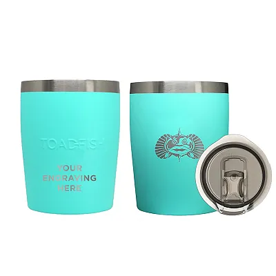 Toadfish Custom Engraved Non-Tipping 10oz Rocks Tumbler - Teal (MINIMUM ORDER QU