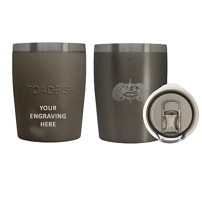 Toadfish Custom Engraved Non-Tipping 10oz Rocks Tumbler - Graphite (MINIMUM ORDE