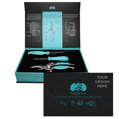 Toadfish Custom Engraved Coastal Kitchen Collection - Oyster Knife, Shrimp Clean