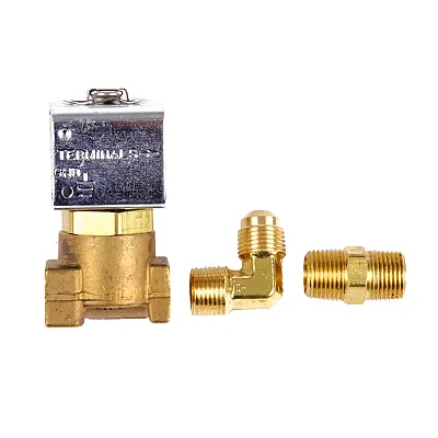 Trident Marine Low-Pressure Brass Solenoid Shut-Off Valve 1/4" Ports &amp; 2 Bra
