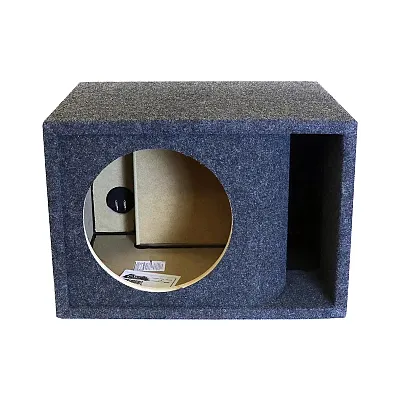 Atrend Single 10" Kerf-Vented Woofer Enclosure - Charcoal Carpet Covering